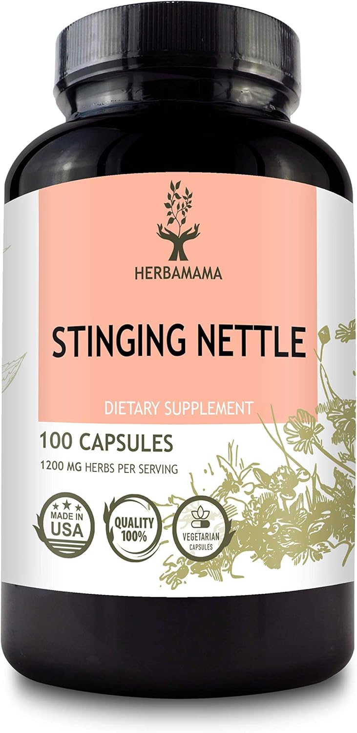 Stinging Nettle Root 100 Capsules 500 mg Filled with Organic Stinging Nettle Root NonGMO