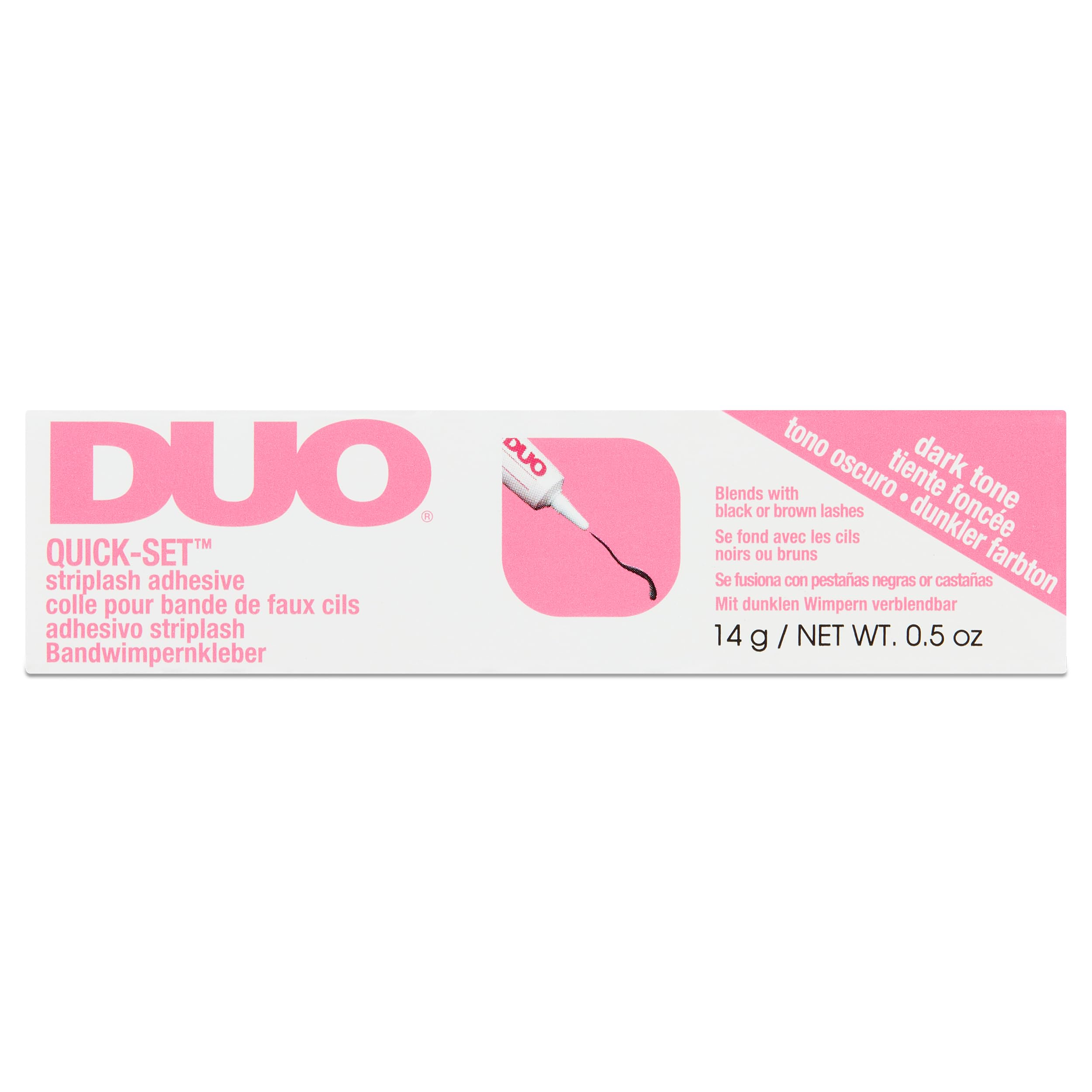 Duo Quick Set Dark Lash Glue, Striplash Adhesive, Rapid Dry, Easy Use, Dries Dark, False Eyelash Glue, 14 g, (Pack of 1)
