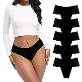 WKFIINM Retro Lace Thongs For Women Plus Size Breathable Seamless Cotton Panties Tummy Control High Waisted Underwear Pack 5