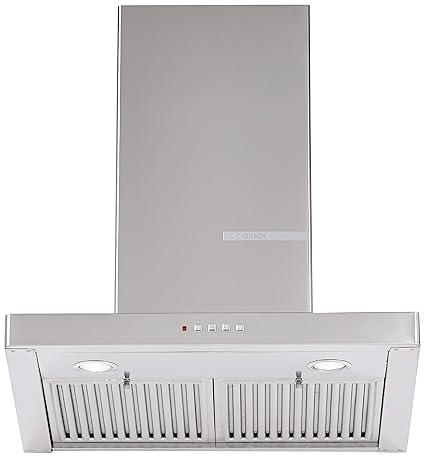 Bosch 60cm 800 m3/hr Chimney (DWB068D50I, 2 Baffle Filters, Steel/Grey)