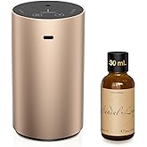 Airversa Waterless Essential Oil Diffuser Starter Kit with 30mL Sandal Lux Fragrance Oil for Car Home Office,Premium Aluminum Housing, Aroma Nebulizer Baterry Operated, ADX Kit Desert Titanium