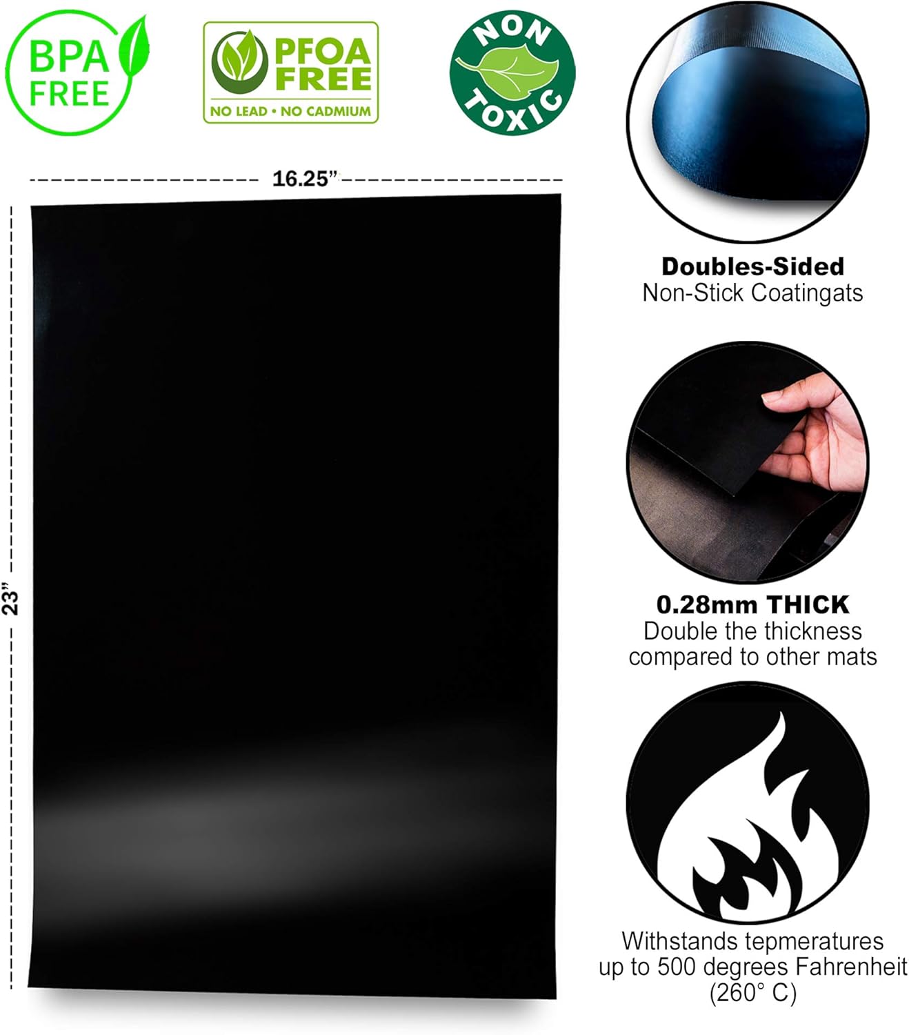 Non-Stick Premium Quality Oven Liner (3- Pieces Set) | Easy To Clean Oven Liners For Bottom Of Electric oven | Heat Resistant Silicone Oven Liner | Reduce Spills and Stuck Food Oven Mat: Kitchen & Dining