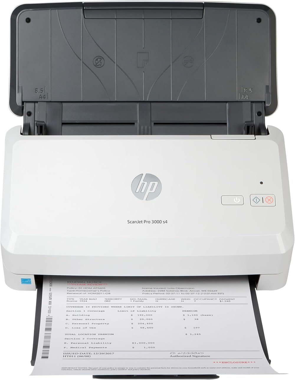 HP ScanJet Pro 3000 s4 40ppm Sheet-feed Scanner USB 3.0 1200dpi ADF OCR
