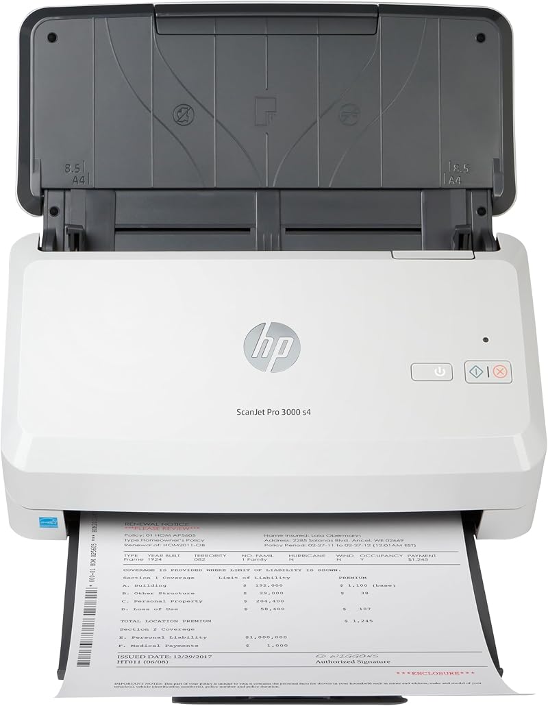 HP ScanJet Pro 3000 s4 40ppm Sheet-feed Scanner USB 3.0 1200dpi ADF OCR