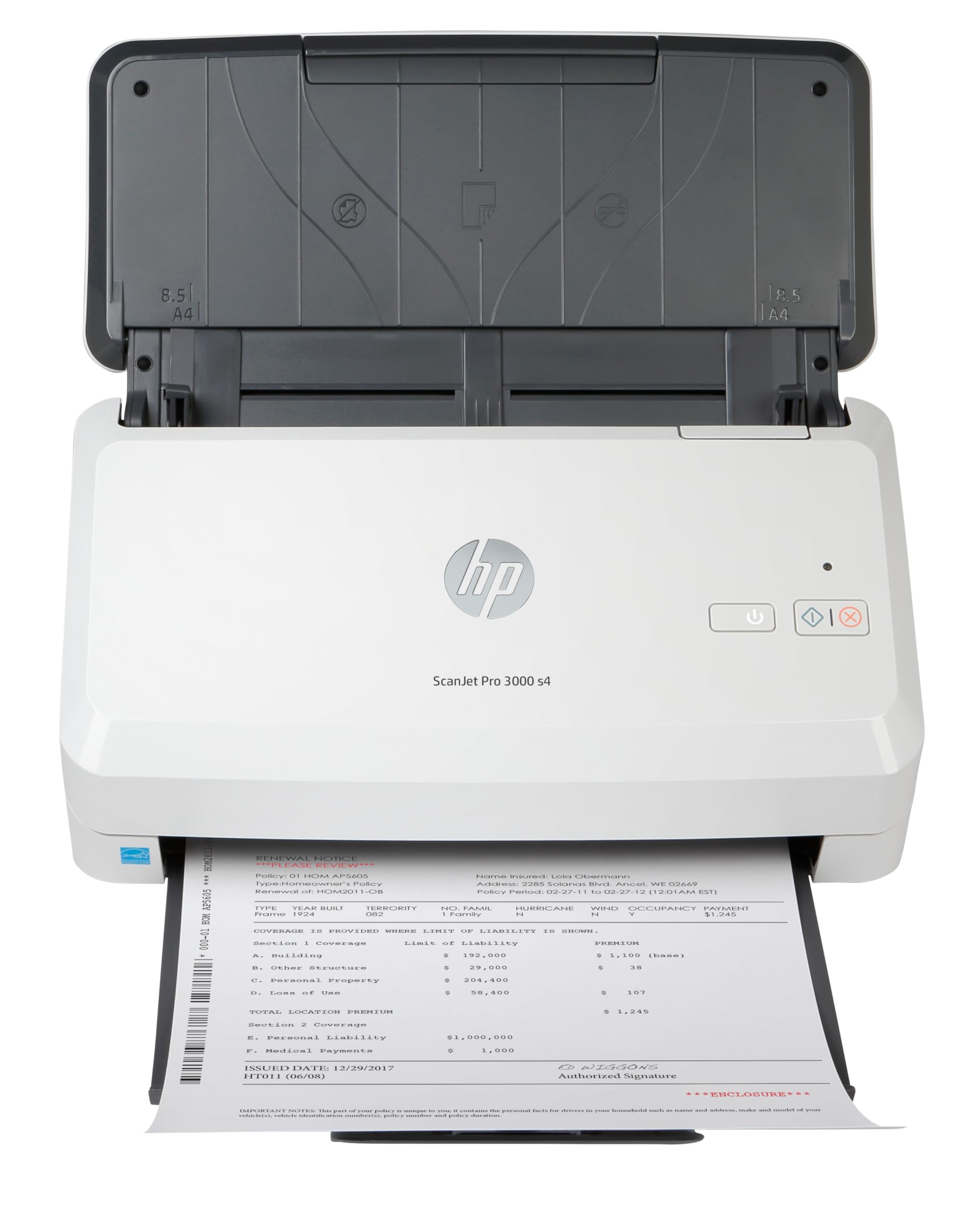 HP ScanJet Pro 3000 s4 Sheet-feed Scanner | Automatic Single-pass, two-sided Document Feeder| 40ppm/80ipm | 50 Page ADF |1200 dpi | USB 3.0 | Letter; Legal; Executive; A4; A5; A6; A7; A8; B5 | OCR