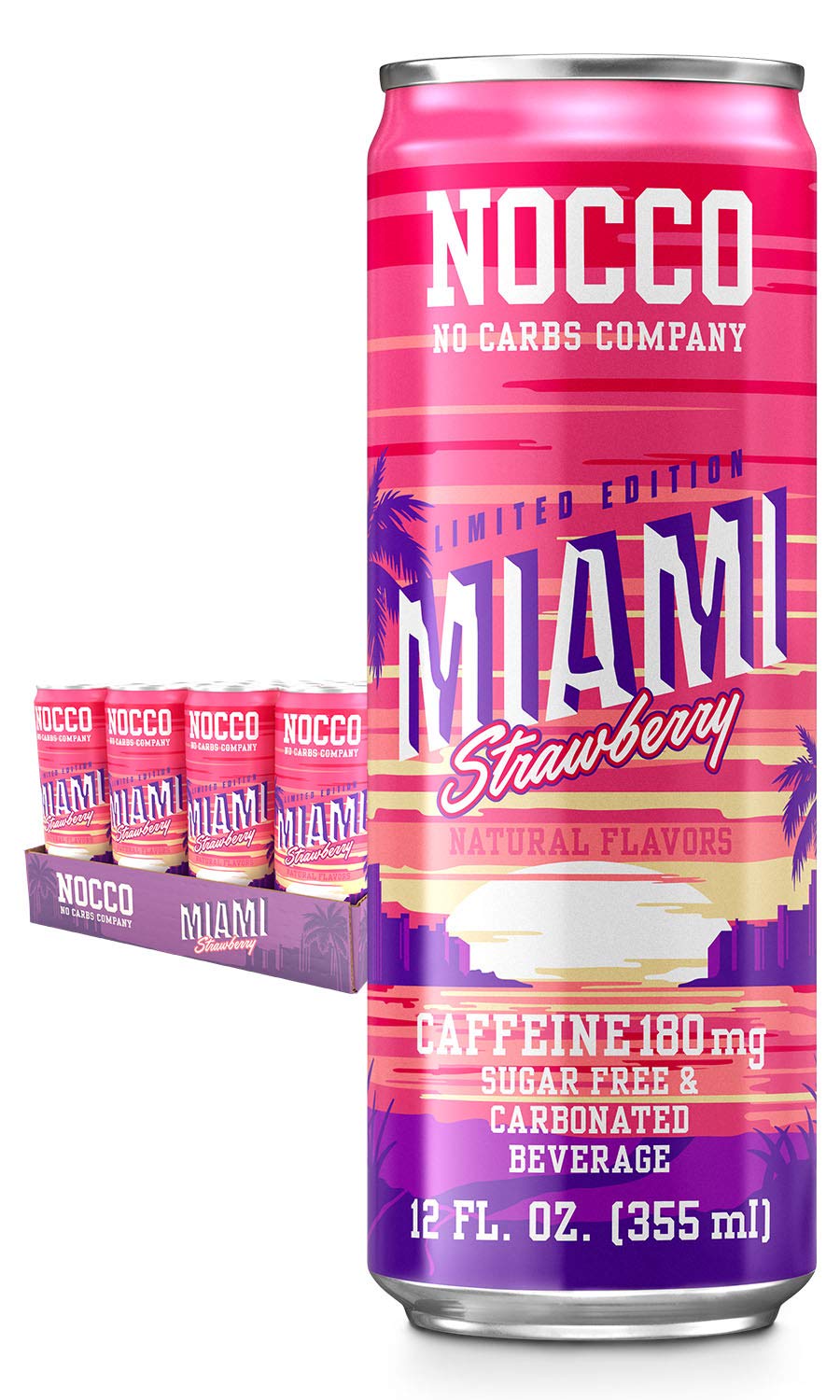 Buy NOCCO BCAA Miami 24 x 12 Fl Oz Carbonated, ZERO Sugar, Low Calorie