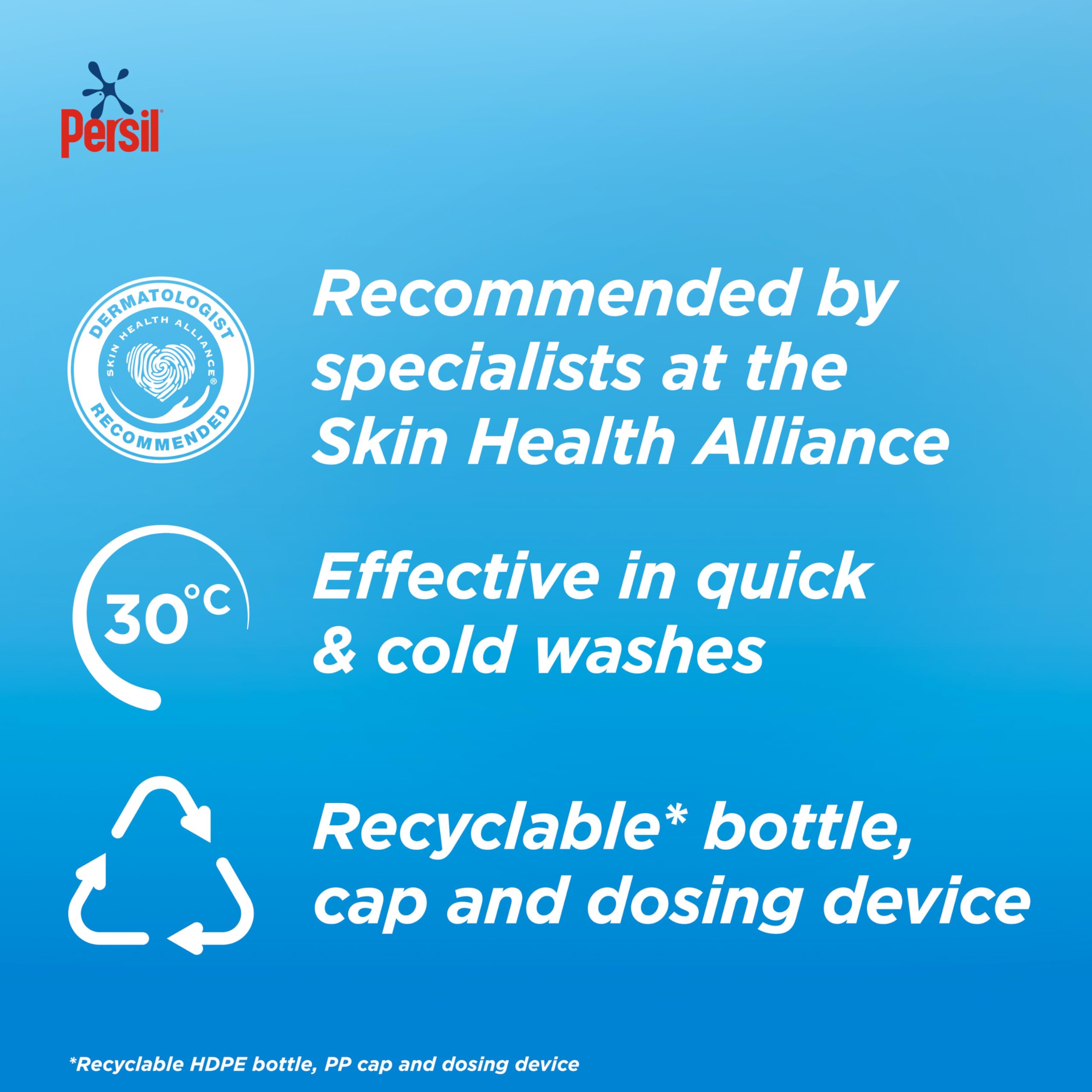 Persil Non Bio Laundry Washing Liquid Detergent outstanding stain removal in quick & cold washes tough on stains, gentle next to sensitive skin 95 washes (2.565 L)