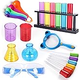 TOUHKAN Test Tubes Dropper Beaker Set, Science Kits for Kids, Droppers Chemistry Set STEM Toys for Toddlers, Preschool Science Center Materials, Science Experiments for Kids 4-6 Homeschool Supplies