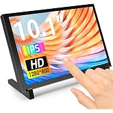 ELECROW 10.1 Inch Touchscreen Monitor, 1280x800 IPS LCD HD Display with Stand, Portable Capacitive Touch Screen for Raspberry Pi 3/3B+/4B/5, Jetson Nano, Banana Pi, PC, Windows, Beaglebone