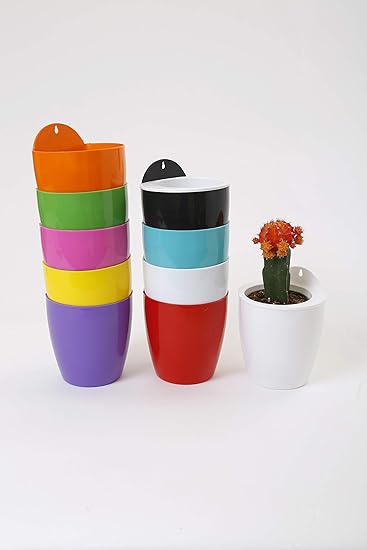 CAPPL Self Watering Hanging Planter Flower Pot (Multi Color, Pack of 100)