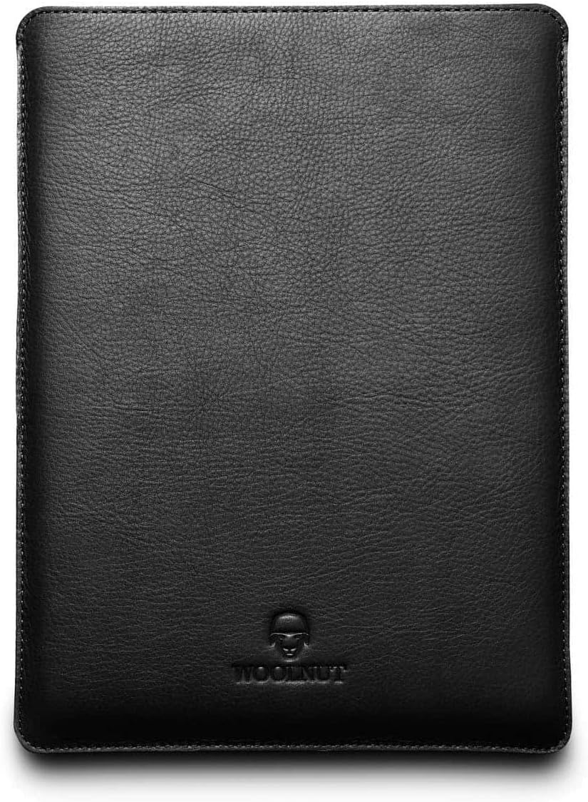 WOOLNUT Leather Sleeve Case for MacBook Pro 13 & MacBook Air 13/13.6 inch, Charge in Sleeve, Full-Grain Leather