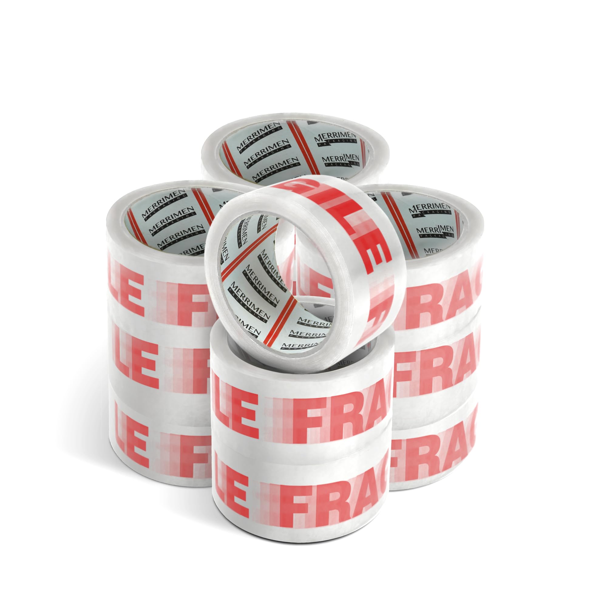 Merrimen Strong Heavy Duty Roll Pack Fragile Packaging Tape, Secure Sticky Sealing Tape for Parcel Boxes, Moving Boxes, Large Postal Bags for Long Term Storage, (48MM x 66M) (12 rolls, Brown)