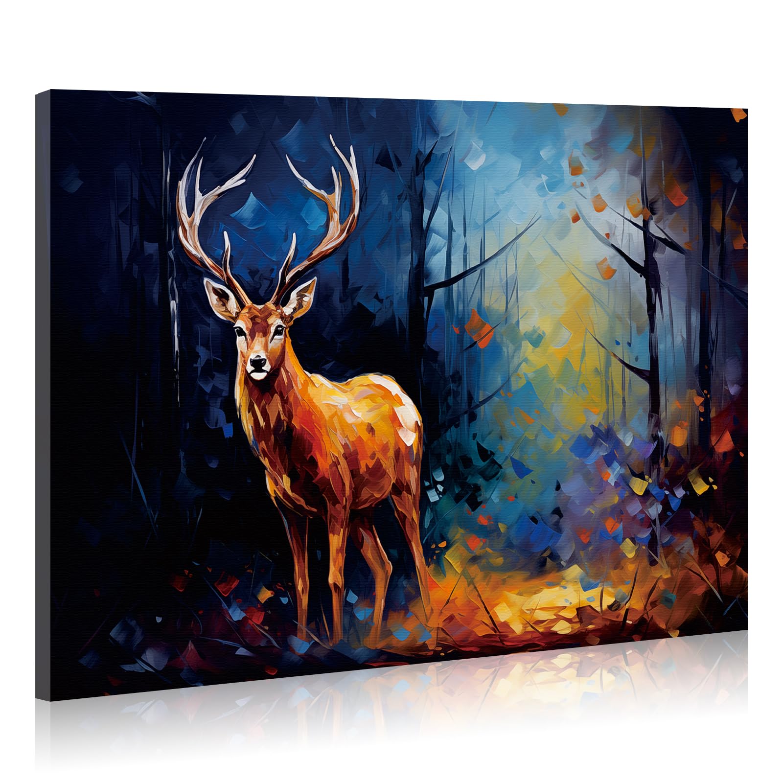 JBER Canvas Painting Wall Art Poster, home decor, suitable for bathroom decor, space personalized decoration,60cm x 40cm (Deer)