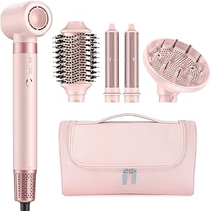 MESCOMB 5-in-1 Hairstyler & Airstyler mit Ionen Föhn & Auto-Lockenstab Set | Professionelles Styling, Volumen, Locken & Trocknen ohne Hitzeschäden – Mit Diffusor & Reisetasche