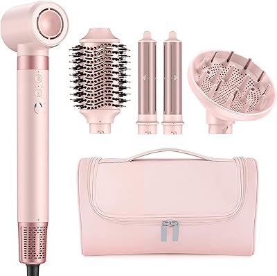 MESCOMB 5-in-1 Hairstyler & Airstyler mit Ionen Föhn & Auto-Lockenstab Set | Professionelles Styling, Volumen, Locken & Trocknen ohne Hitzeschäden – Mit Diffusor & Reisetasche