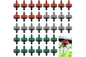 36 PCS Drip Irrigation Emitters, 2 GPH Pressure Compensating Drip System Sprinkler Heads, (2l, 4l, 8l) Constant Flow Barb Out