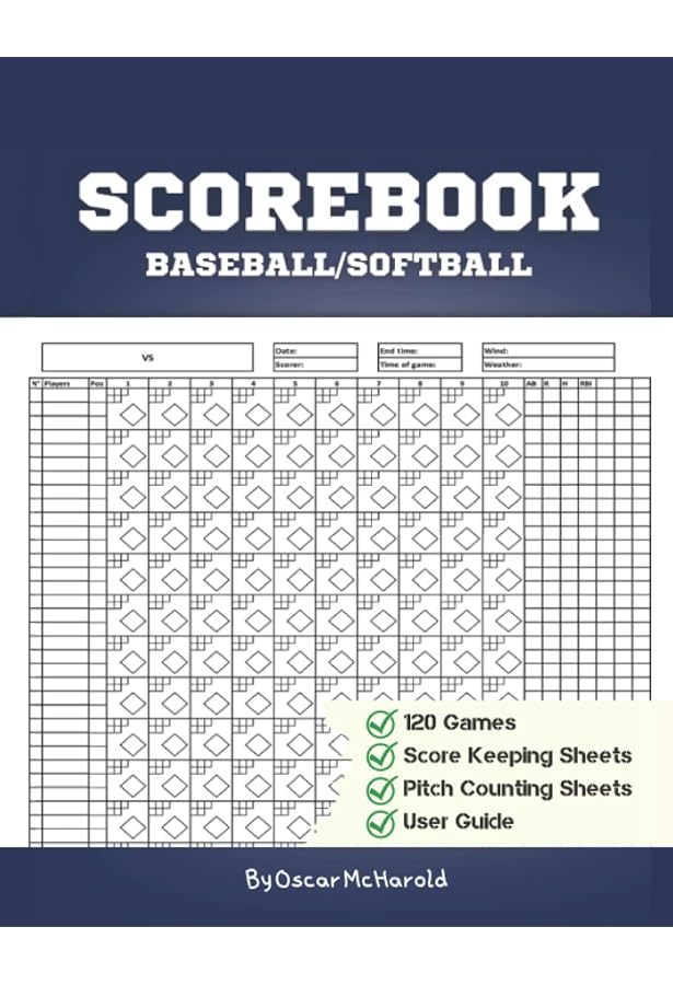 Baseball ScoreBook: Softball or Baseball Scorekeeping Notebook With Pitch  Counting, And Lineup for Coaches and Fans: McHarold, Oscar: 9798807709455:  Amazon.com: Books