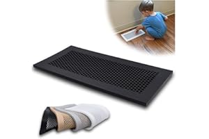 Famba Baby Proofing Vent Cover for Home Floor - Soft Silicone Child Proof Floor Air Vent Cover, Catches Small Items & Prevents Creepy Crawlies, Baby Safety Product, 11.5" x 5.5" (Black)