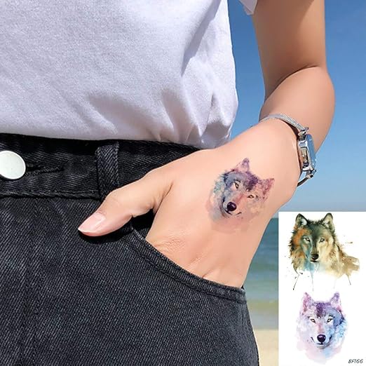 Tzxdbh 5 Pcs Aquarelle Loup Animaux Imperméable à Leau