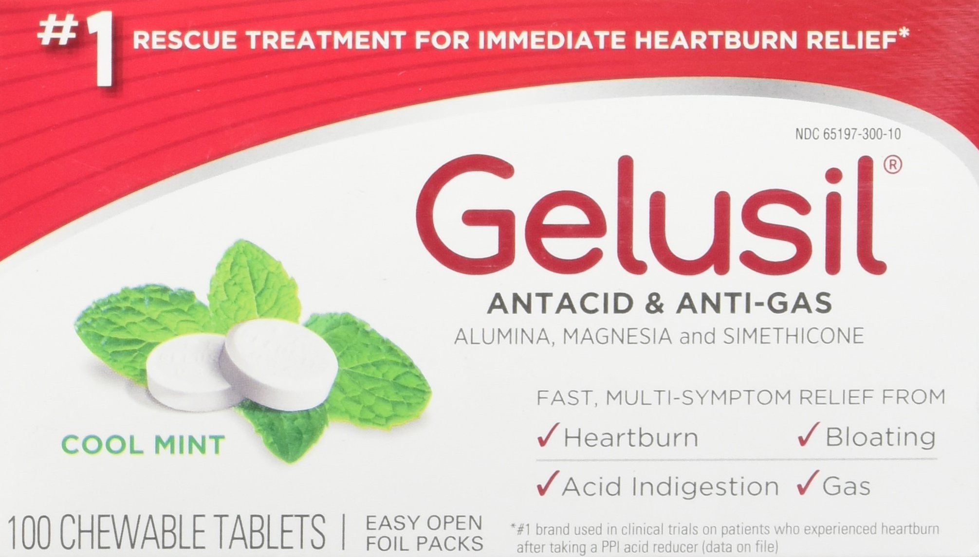 Gelusil Antacid & Anti Gas Tablets for Heartburn Relief, Acid Reflux