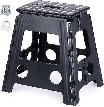 LIVIVO Folding Step Stool Two Tier Anti Slip Lightweight Compact