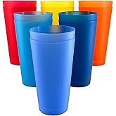 AOYITE Large Plastic Cups Reusable - 32 oz Water Tumblers Unbreakable Drinking Glasses set of 12 - BPA Free Dishwasher Safe Big Plastic Cups for Kids Kitchen Camping Party Outdoor