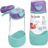 b.box 15oz Sport Spout Kids Water Bottle for School, Sports, Daycare - No-Straw Design for Easy Cleaning - Leakproof - Ergonomic Triangle Grip - Dishwasher Safe, BPA Free, PFAS Free - Lilac Pop