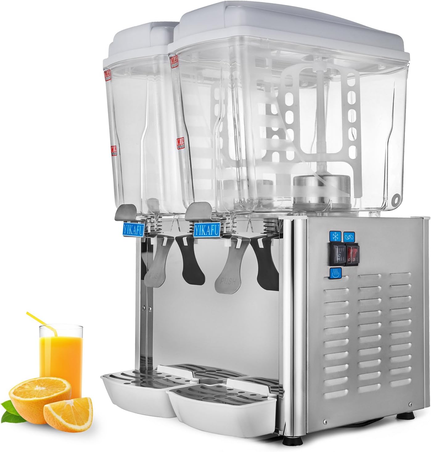 MosaicAL 2x18L Juice Beverage Dispenser 9.5 Gallon 250W Cold Drink