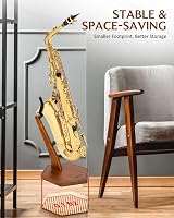 STRICH Wood Saxophone Stand Alto/Tenor Walnut Solid Hardwood Floor Stand FH-4 view 5