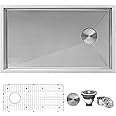 Ruvati 30-inch Slope Bottom Offset Drain Undermount Kitchen Sink Single Bowl - RVH7480
