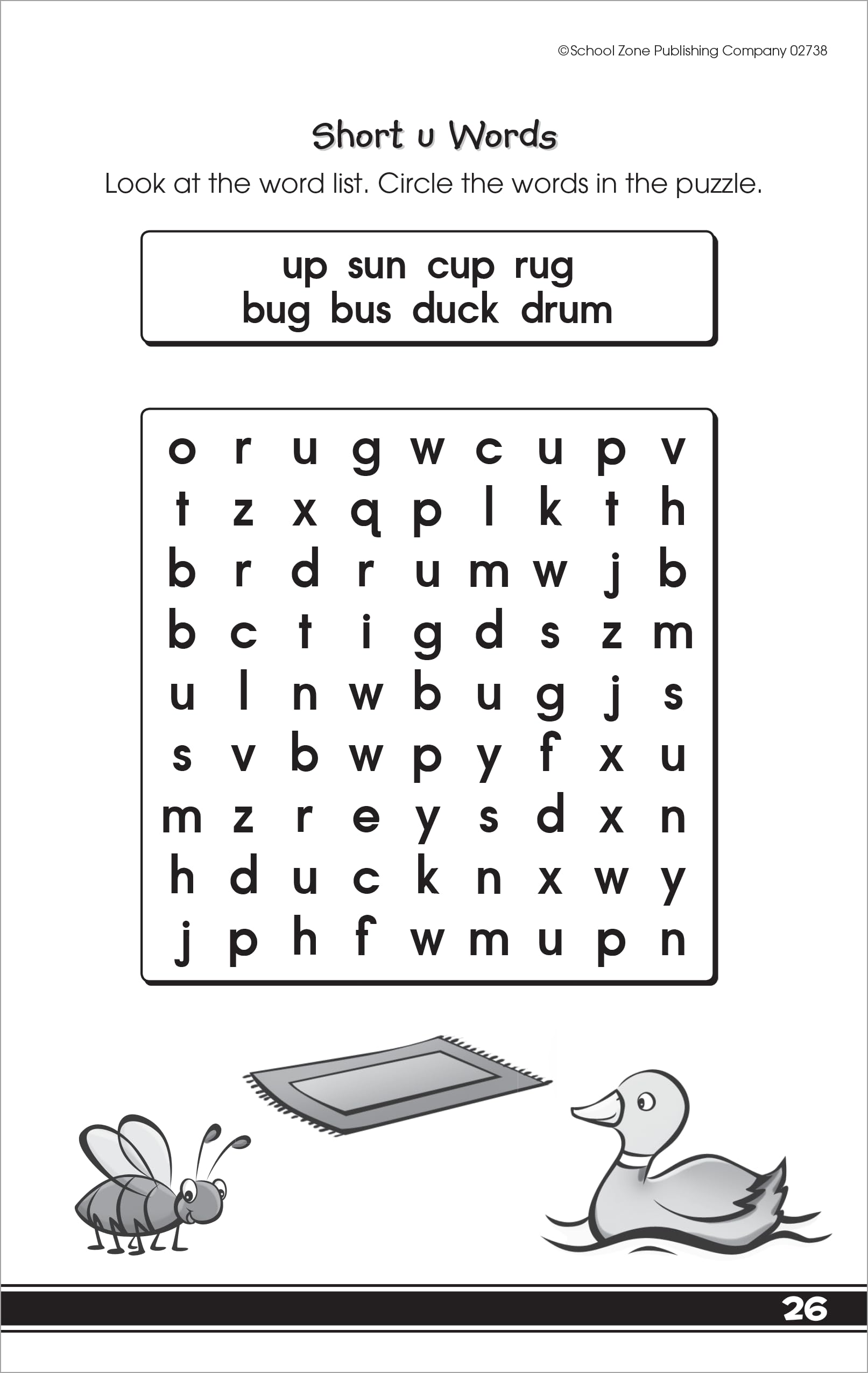 School Zone My First Word Searches Workbook: 48 Pages, Kindergarten, 1st Grade, Activity Pad, Search & Find, Word Puzzles, Ages 5 to 7 (Little Busy Book Series)