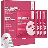 GRO FITT Bio-Collagen Face Mask, Korean Hydrating Sheet Masks for Deep Moisture & Glow in Skincare Routine | Nourishing Collagen Mask for All Skin Types, 34g x 4ea