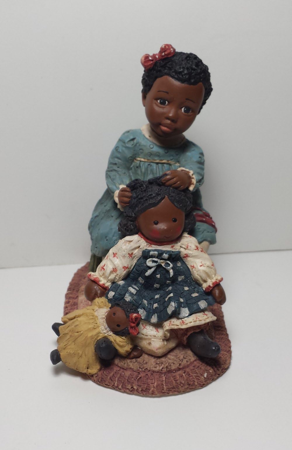 Endearing Memories Addie, "Just a Minute Longer" African American Girl Playing with Doll's Hair