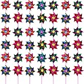 50 Pcs Plastic Rainbow Pinwheel for Kid Party Pinwheels DIY Lawn Windmill Set for Teenagers Toy Garden Party Lawn Decor, Assorted Color