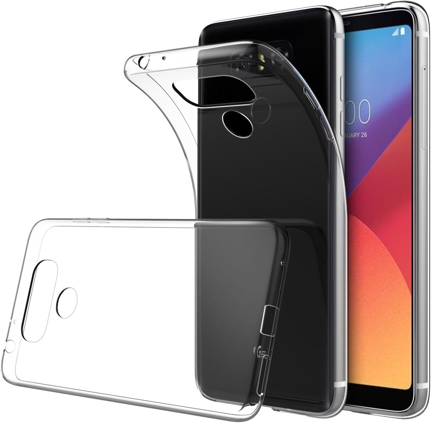 ORLEGOL LG G6 Case, Crystal Clear Case LG G6 Bumper Cover Anti-scratch Shockproof Soft TPU Case Ultra Slim Thin Transparent Gel Case Protective Cover For LG G6
