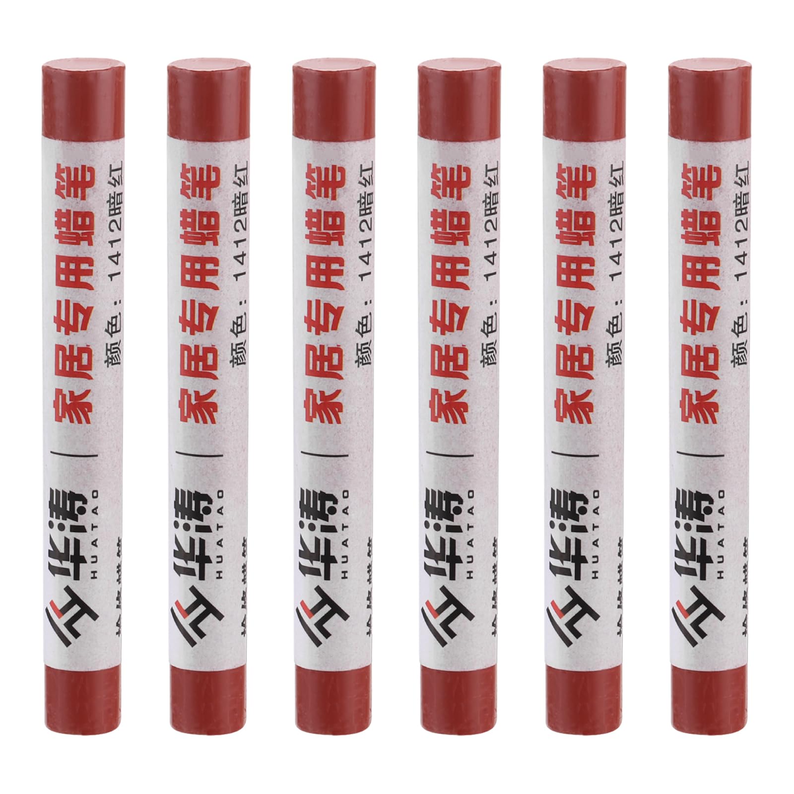 PATIKIL Furniture Repair Crayons, 6 Pcs Wax Wood Filler Sticks Wood Wax Crayons for Scratches, Wood Floor, Holes, Tables, Dark Red
