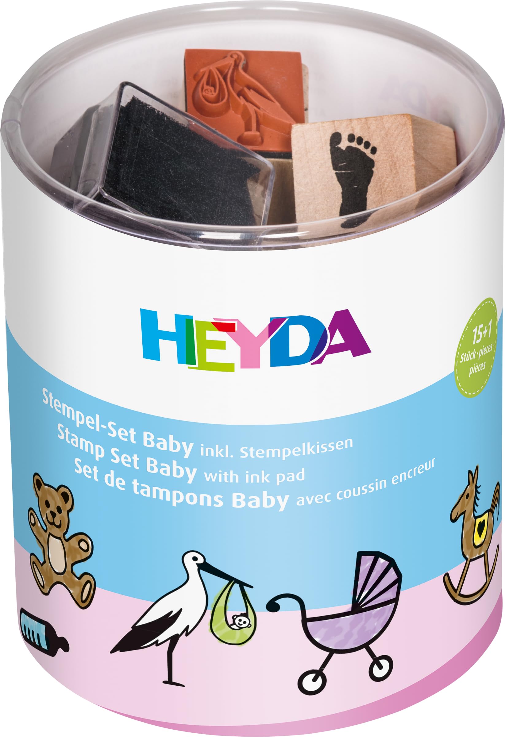 Heyda Stamp Set Stamp Set (Baby) Motivgröße: 1,5cm x 1,5cm Black