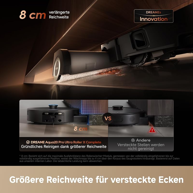 Aqua20 Pro Ultra Roller X Complete Saug- und Wischroboter, Schwarz