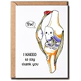 ABSMDesigns Knee Pun Thank You Card - I Kneed To Say Thank You - 5x7 inches Modern Cartoon Greeting Card