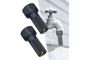 Mokeyder 3/4-Inch Thread Faucet Freeze Protection Valve, Freeze Proof Faucet Cover for Outdoors, Winter Frost Proof Auto Temperature Control for Garden, Lawn & Yard Spigot, Black, 2 Pack