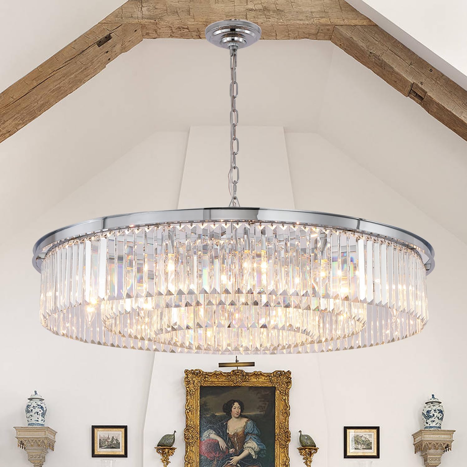 GMlixin Large Crystal Chandelier Modern Luxury Pendant Ceiling Lights ...