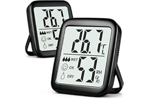 Antonki 2-Pack Hygrometer Indoor Thermometer Room Thermometer Indoor Digital Temperature and Humidity Monitor Humidity Sensor