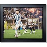sufenvera Signed Lionel Messi World Cup 2022 Film Photo Collage,Messi Memorabilia Framed Poster, Gifts for Soccer Ball Fans on Birthday Thanksgiving Christmas 10x8 Inches