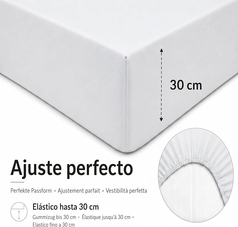Premium – Set Lenzuola 3 Pezzi in Microfibra Spazzolata (90X200) – Lenzuolo con Angoli, Lenzuolo Piatto e 1 Federa 80X50 – Extra Morbido, Anti-Piega e Certificato Oeko-Tex — foto 4 di 7