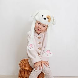 Bubblepompom Puppy Hat with Ears Moving Jumping Pop