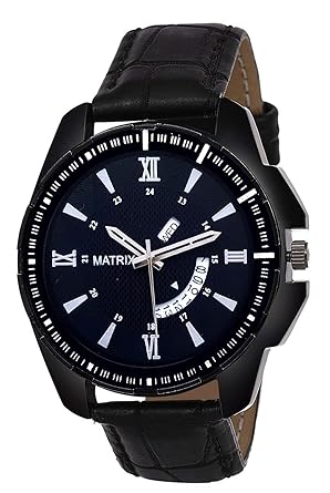 Analog Black Dial Day and Date Display Wrist Watch for Men/Boys (DD-25)