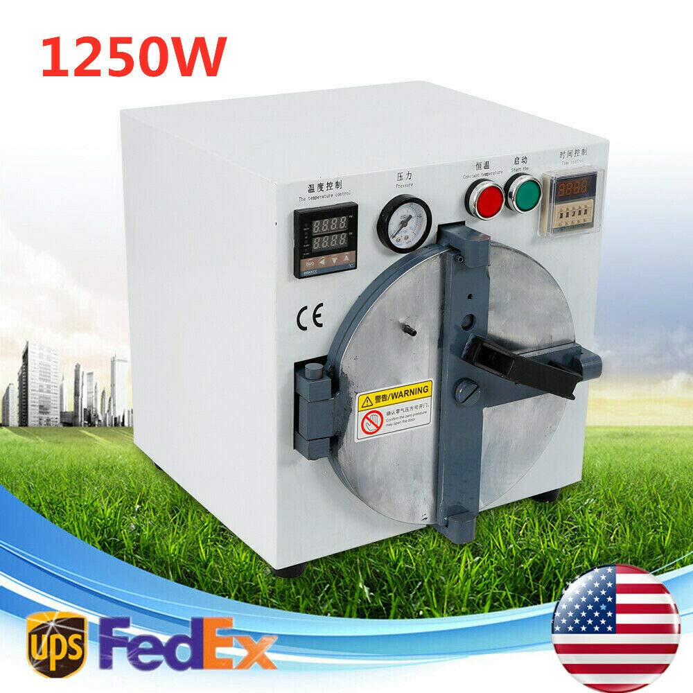 1250W Autoclave Bubble Remover Machine, Mini LCD Screen OCA Bubble Air Remover Cell Phone Screen Rep