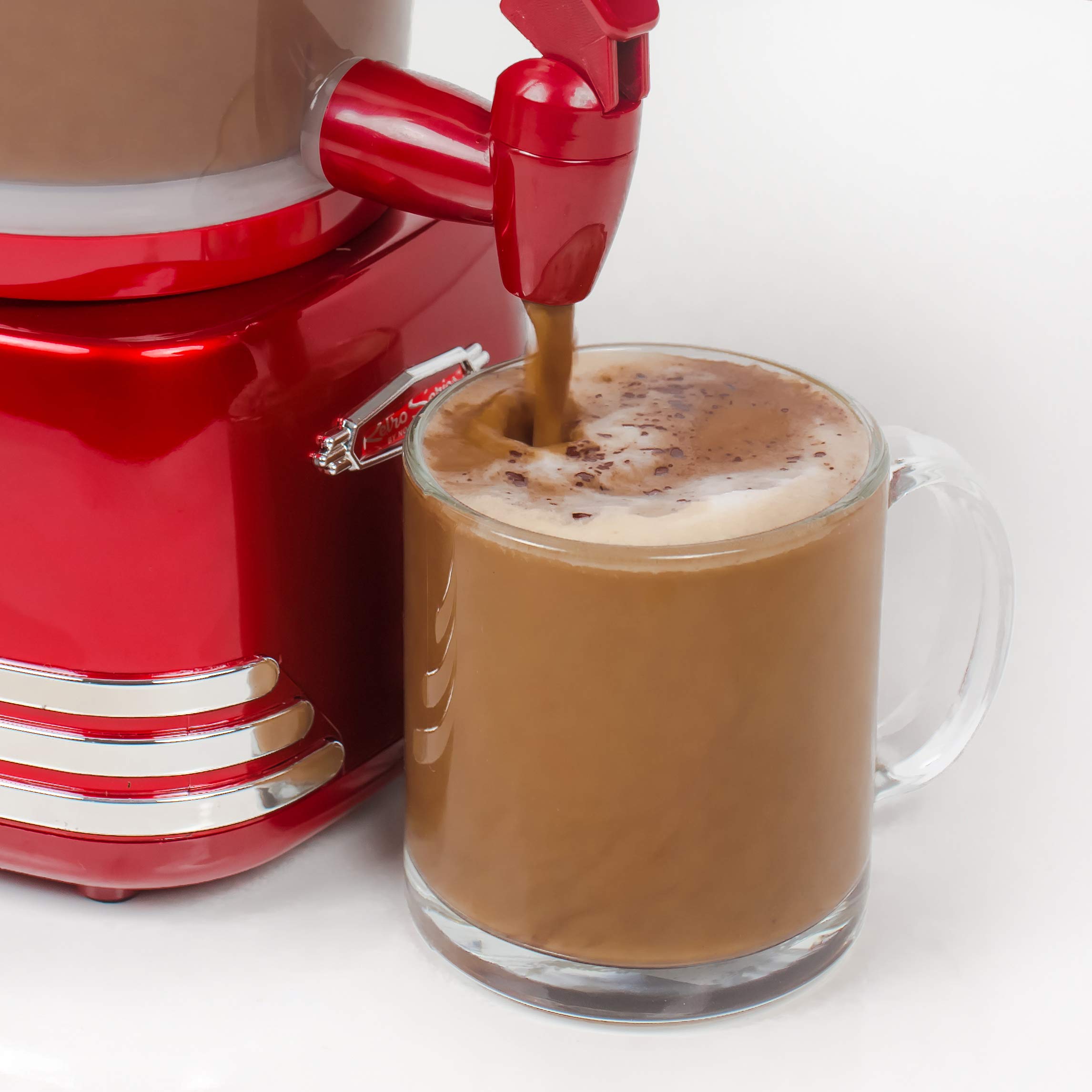 Nostalgia HCM700RETRORED Retro 32Ounce Hot Chocolate, Milk Frother