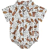 Kayotuas Western Baby Boy Clothes Cowboy Shirt Romper Long/Short Sleeve Button Down Dress Bodysuit Infant Gentleman Outfits