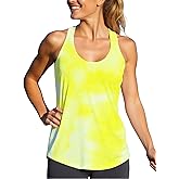 YumiDay Tie Dye Tank Top Women Dry Fit Fitness Neon Workout Yoga Shirts Racerback Loose Fit Sleeveless